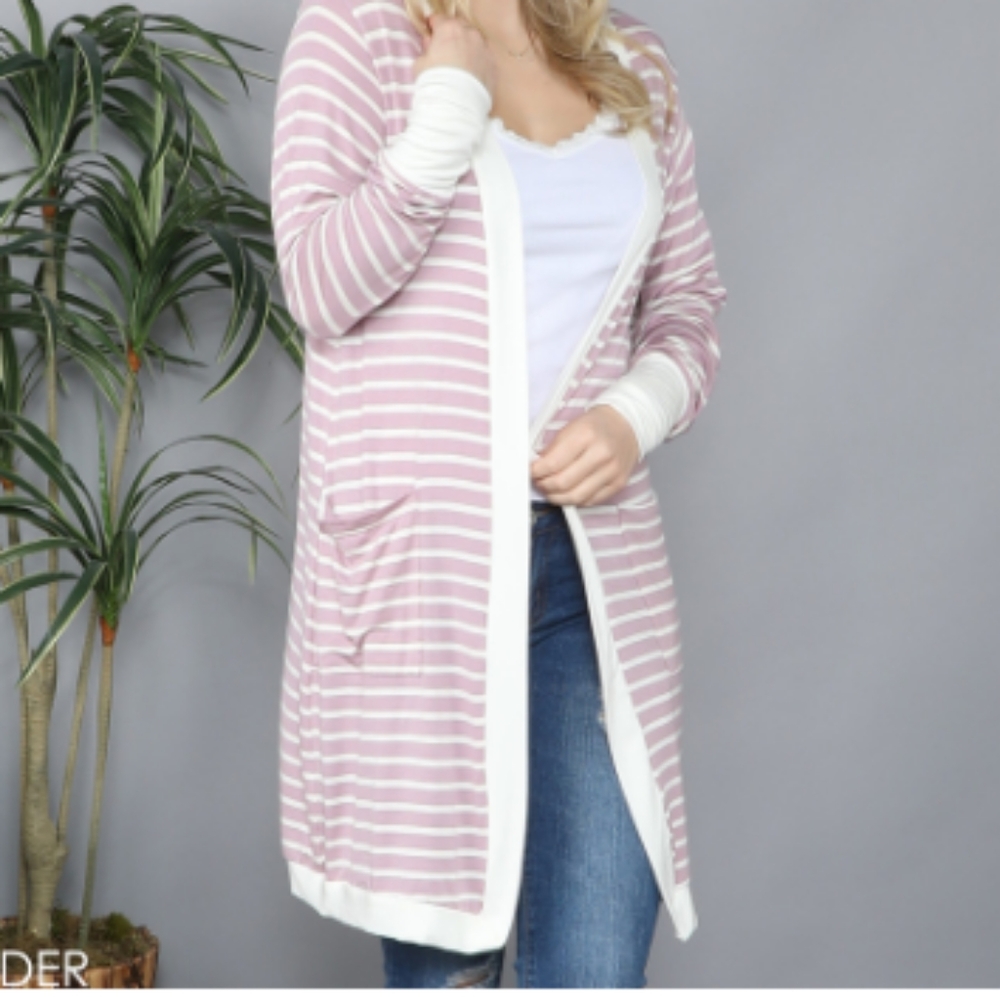 Long striped cardigan